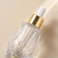 Flacons compte-gouttes en verre taillé cristal de 40 ml et 30 ml avec bouchon doré/argenté, rechargeables, transparents, pour sérum et huiles essentielles, livraison gratuite