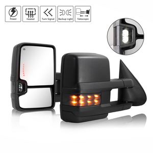 Espejo retrovisor <span class=keywords><strong>de</strong></span> remolque <span class=keywords><strong>de</strong></span> coche con calefacción eléctrica <span class=keywords><strong>de</strong></span> nueva condición con señal <span class=keywords><strong>de</strong></span> giro LED 2003-2006 modelos compatibles con GMC <span class=keywords><strong>Sierra</strong></span> y Chevy Silverado - Product Image 4