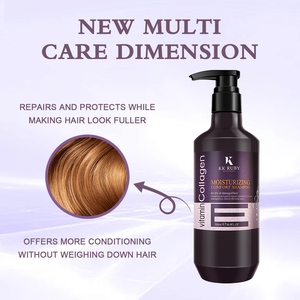 Shampooing et revitalisant de qualité supérieure pour les soins capillaires, traitement à la vitamine E et au collagène, nettoyage et hydratation pour les cheveux abîmés - Product Image 3