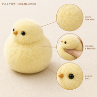 Jouet Squishy Poussin Mignon Mini à Rebond Lent, Floqué et Doux, Anti-Stress à Presser, pour Récompense Scolaire et Cadeau d'École