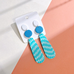 Nuovo stile coreano fatto a mano simpatici <span class=keywords><strong>orecchini</strong></span> leggeri in <span class=keywords><strong>argilla</strong></span> <span class=keywords><strong>polimerica</strong></span> multicolore geometrica per le donne - Product Image 5