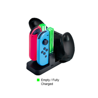 4 in 1 untuk NS Nintend saklar Joy-Con & Pro pengontrol dengan lampu LED ganda indikator Gamepad pengisian Dock dudukan pengisi daya