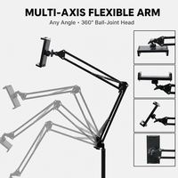 Support de sol robuste pour tablette, avec base stable à ressort intégré, idéal pour iPad, diffusion en direct et chambre à coucher, fabrication OEM/ODM (18 ans d'expérience)