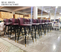 Tabouret de Bar en bois rembourré en cuir moderne à la mode chaises cuisine nordique comptoir en bois massif tabouret de Bar haut pivotant chaise en bois