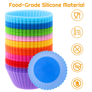 Paquete de 24 Moldes de Silicona para Pasteles y Cupcakes, Antiadherentes, Libres de BPA, Aptos para Alimentos, 6 Diseños Diferentes, Reutilizables - Product Image 6