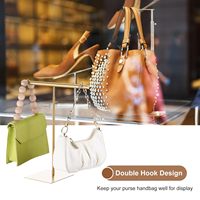 Vente en gros réglable Boutique Clothing StoreJewelry Rack Support de portefeuille de bureau en forme de T Boutique Présentoir en métal doré