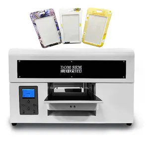 DOMSEM pencetak Flatbed ukuran A4 casing telepon pencetak UV kaca kayu akrilik mesin cetak Digital Mini Printer Inkjet A4