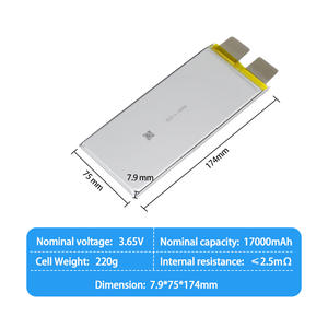 סוללת ליתיום פולימר CALH 17000 מיליאמפר/שעה, סוללת ליפו 17 אמפר/שעה, סוללת ליתיום-יון 3.65 וולט, סוללות ליתיום במצב מוצק - Product Image 2