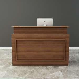 Petit bureau <span class=keywords><strong>de</strong></span> réception en bois <span class=keywords><strong>de</strong></span> 80cm bon marché Comptoir <span class=keywords><strong>de</strong></span> réception Design <span class=keywords><strong>de</strong></span> réception avec mur arrière - Product Image 1