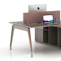Mobilier de bureau moderne double Bureau Profilé en aluminium durable Cloison de poste de travail pour 2 personnes Assemblage facile