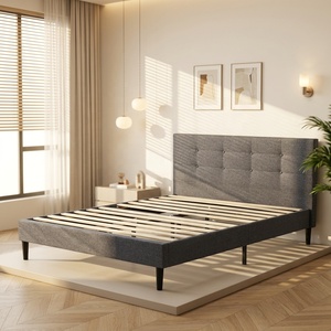 Juego de Muebles de Dormitorio de Estilo Europeo Moderno, <span class=keywords><strong>Cama</strong></span> Doble con Estructura de Madera, Tapicería de Cuero PU, <span class=keywords><strong>Cama</strong></span> Suave, Nuevo Precio de Descuento en Oferta - Product Image 1