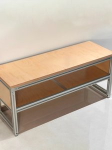 Modern Minimalist <b>Shoe</b>-changing Stool Wood Marine-grade Board Aluminum Frame Floor-standing <b>Storage</b> <b>Rack</b> Home Furniture - Product Image 4