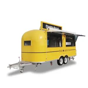 Yowon รถบรรทุกอาหาร Airstream,รถเทรลเลอร์อาหารสัมปทานในอากาศแบบเต็มทำจากสเตนเลสสตีลตู้ทำกาแฟ