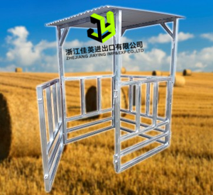 Mangeoire à bétail galvanisée robuste pour bovins et moutons, mangeoire extérieure avec toit, équipement agricole - Product Image 2