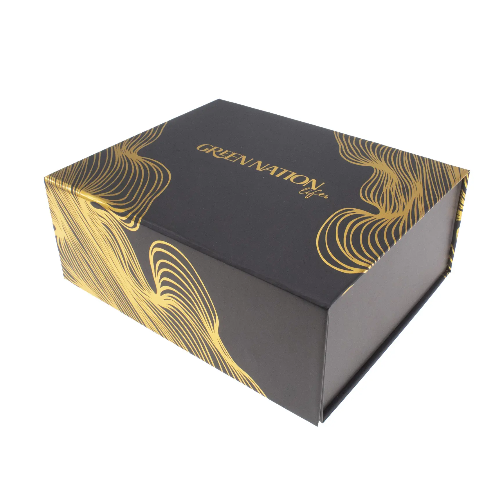 Luxo Personalizado Gold Stamping Armazenamento Dobrável Papel De Papelão Artesanato Embalagem Caixa Livro Forma Para Magnético Fechar Caixas