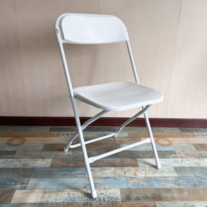 كراسي قابلة للطي بالجملة، 10 قطع، رخيصة وعصرية ومحمولة وملونة للحدائق والأماكن الخارجية وحفلات الزفاف، مصنوعة من المعدن والبلاستيك الأبيض للمناسبات - Product Image 4
