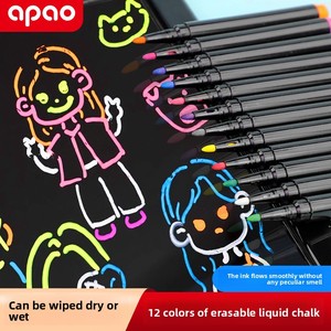 Pennarello Cancellabile a Gesso Liquido Senza Polvere, Solubile in Acqua, 12 Colori, per <span class=keywords><strong>Lavagna</strong></span> Luminosa a LED e <span class=keywords><strong>Lavagna</strong></span> Bianca, per Graffiti - Product Image 3