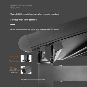 <span class=keywords><strong>Toldo</strong></span> Plegable Manual de Aleación de Aluminio, Retráctil, para Exteriores, Restaurante, Patio, Villa, Parasol, Aislamiento Térmico - Product Image 5