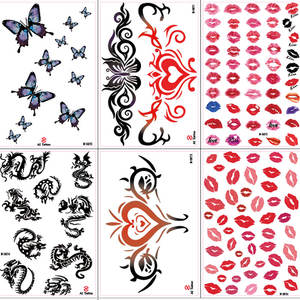 Autocollants de <span class=keywords><strong>tatouage</strong></span> temporaire personnalisables de haute qualité en papier indien à transfert d'eau pour le visage et le corps, pour femmes, hommes, filles et garçons - Product Image 2