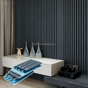 Panneau mural WPC moderne pour salon, imitation <span class=keywords><strong>bois</strong></span> recyclable, grain de <span class=keywords><strong>bois</strong></span>, 25 cm, 400 x 9 mm, doré, perforé - Product Image 2