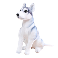 Peluche réaliste Husky Sibérien, jouet en peluche assis ultra-réaliste avec doublure en maille, directement de l'usine, faible MOQ, OEM/ODM, cadeau pour enfants
