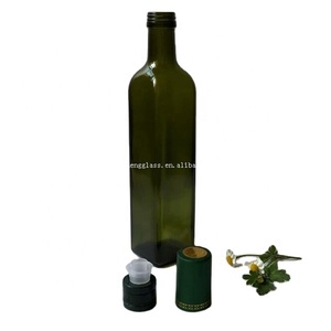 500ml dark green square Glass Olive oil Bottles cooking Oil bottles dark green color olive green color clear color