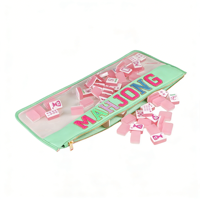Sac de transport vide de luxe personnalisable Mah Jongg Transparent Bttom PVC 160 Mahjong Tiles Zipper Pouch