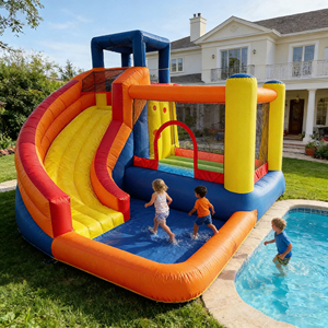 <span class=keywords><strong>Casa</strong></span> <span class=keywords><strong>de</strong></span> Brinco Comercial Personalizada, Colorida y Lujosa, Inflable, con Tobogán, para Interiores y Exteriores, Castillo Inflable para Niños - Product Image 1