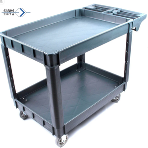 Heavy Duty Rolling Utility <strong>Service</strong> <strong>Cart</strong> for Warehouse/Garage/Restaurants/Offices, HDPE Shelves, 5" Caster Wheels - Product Image 3