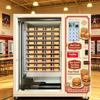 Distributeur automatique de nourriture chaude en acier inoxydable commercial avec écran tactile intelligent et paiement