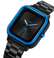 Reloj de Pulsera de Cuarzo Rectangular para Hombre, con Correa de Acero Inoxidable y Cristal, Resistente al Agua, Estilo Minimalista y Moderno