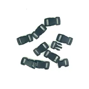 Small size 10mm black bag accessories high quality strap buckle plastic side release clip