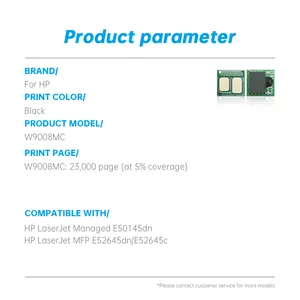 Compatible Toner Cartridge Chip W9008MC For HP LaserJet Managed E50145DN MFP E52645DN E52645C Toner Chip