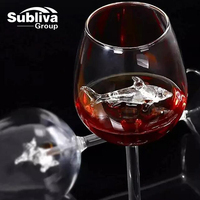 Verre à vin requin clair/bleu/rose 300ml