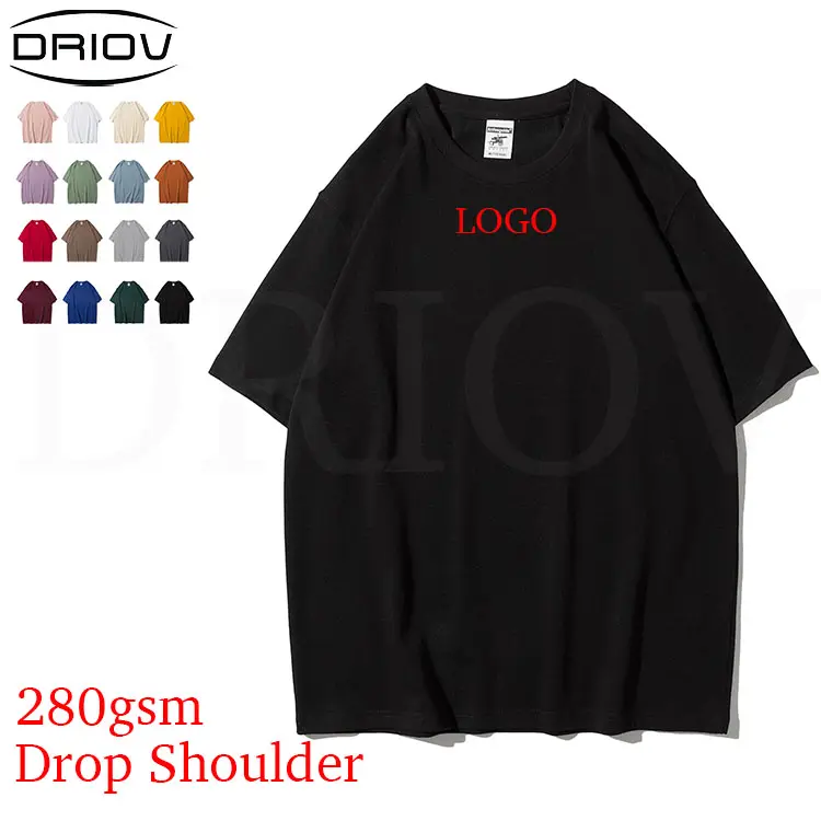 Neues Design 280g Drop Shoulder T-Shirt Schwergewicht Luxus Qualität Baumwolle Loose Fit T-Shirt Marke Blank übergroße Männer T-Shirt