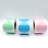 Étiquettes rondes personnalisées en couleur, 2 pouces, autocollantes thermiques, rouleau d'autocollants, papier imperméable, pour imprimantes POS/Epson