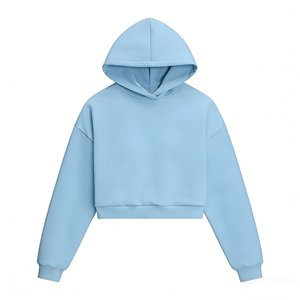 定制徽标刺绣男女通用运动短款连帽衫，基本款促销团队运动衫，适合啦啦队、舞蹈、体操 - Product Image 4