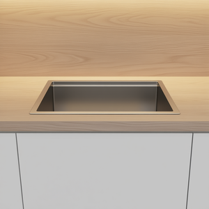 Évier de cuisine en acier inoxydable, simple bac, à encastrer, 23 pouces, rectangulaire, surface brossée, design contemporain - Product Image 2