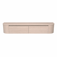 Meuble TV mural Japandi en chêne clair, style minimaliste, pour salon, console multimédia, unité de divertissement, décoration intérieure - Vente en gros usine