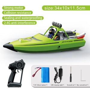 Bateau télécommandé à grande vitesse 20 km/h, modèle de navire de simulation SJY-TX725, mini bateau 2.4G, jouet d'été pour jeux aquatiques - Product Image 6