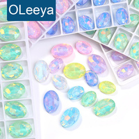 Nouveau strass ovale en verre OLeeya Factory, base pointue, couleur Mocha, pour vêtements, sacs, colliers et accessoires