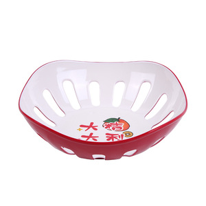 Five And Harmony Hollow Fruit Basket With Water Filter Red And White New Chinese Style Multi Purpose For Home Living Room - Product Image 5