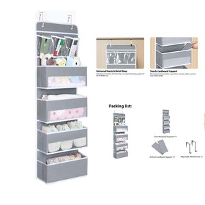 5-<b>shelf</b> Over Door Organization Storage Hanging Closet Organizers With Side Pocket - Product Image 6