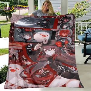 3D Cartoon Game Genshin Impact Blanket Flannel Blanket Throw Blanket Soft Warm Blanket For Living Room Bedroom Beds Sofa Gift