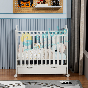 Cunas de Estilo Europeo para Niños en Madera Maciza Muebles de Cama Infantiles Cunas de Bebé Ajustables con Cajón - Product Image 6