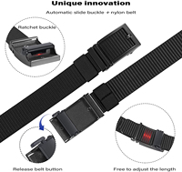 Alfa homme ceinture à cliquet en Nylon avec boucle coulissante automatique