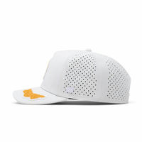 Casquette de golf personnalisée à 5 panneaux Chapeaux de camionneur Casquette de baseball perforée de haute qualité Chapeaux de camionneur imperméables à 5 panneaux avec écusson en caoutchouc PVC