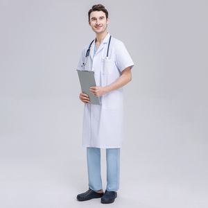 Camici Medici, Divise Ospedaliere all'Ingrosso, <span class=keywords><strong>Camice</strong></span> Bianco da Laboratorio, Divise Infermieristiche, <span class=keywords><strong>Camice</strong></span> da Laboratorio a Maniche Corte per Cliniche e Medici - Product Image 2