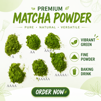 Poudre de matcha aromatisée aux fruits pour boissons, marque privée, saveur fraise