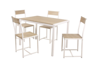 Table à manger moderne en bois 4 chaises ensembles pour salon meubles de maison caoutchouc bois ensemble de salle à manger panneau